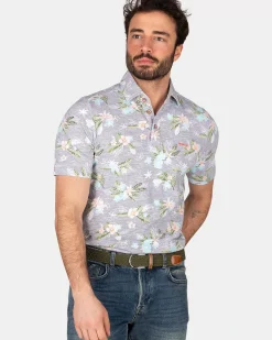 NZA New Zealand Auckland Polo-Shirts|Katoenen Polo Met Bloemenprint-Traditional Navy