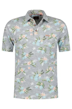 NZA New Zealand Auckland Polo-Shirts|Katoenen Polo Met Bloemenprint-Traditional Navy