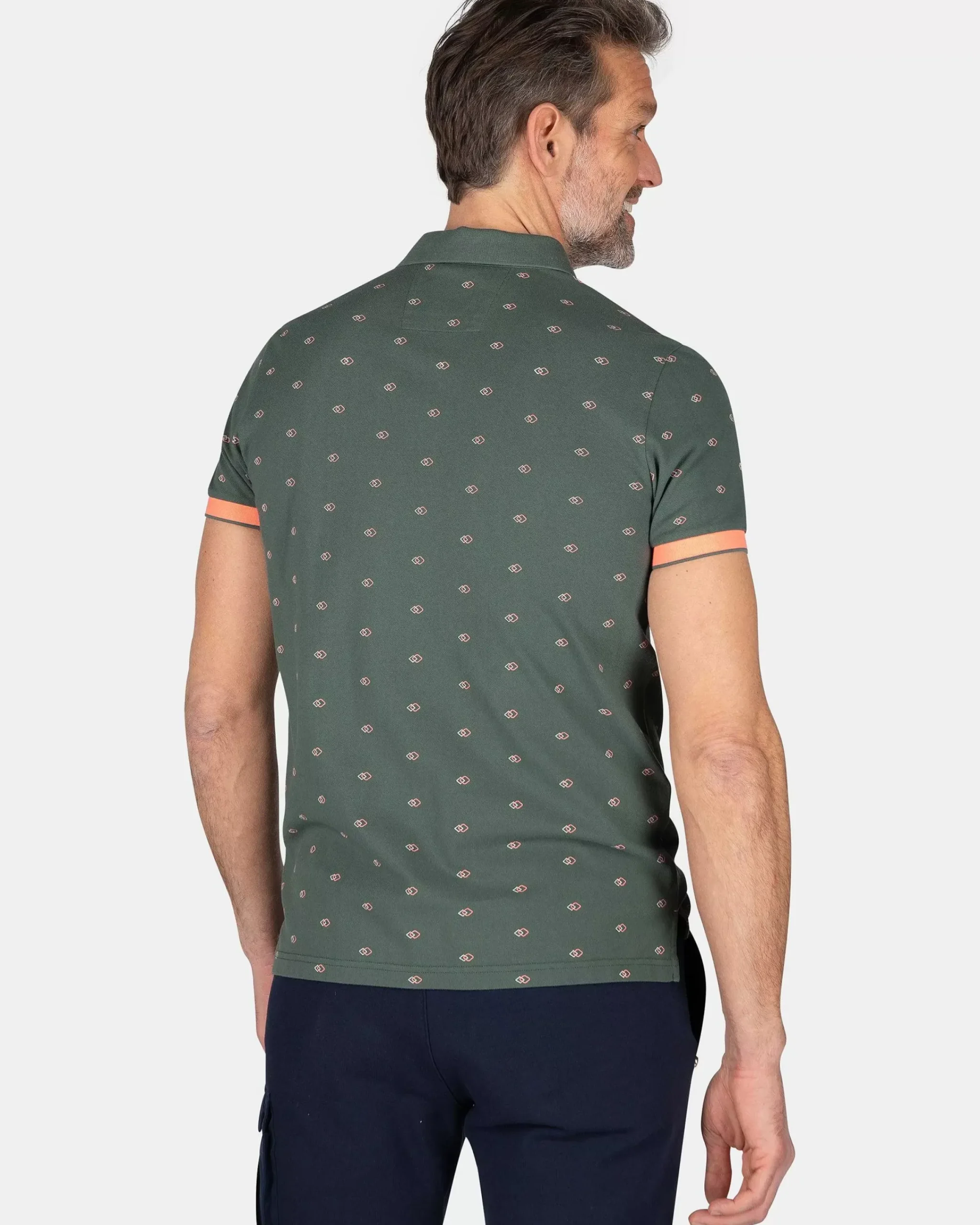 NZA New Zealand Auckland Polo-Shirts|Katoenen Polo Met Kleine Print-Chalk Green