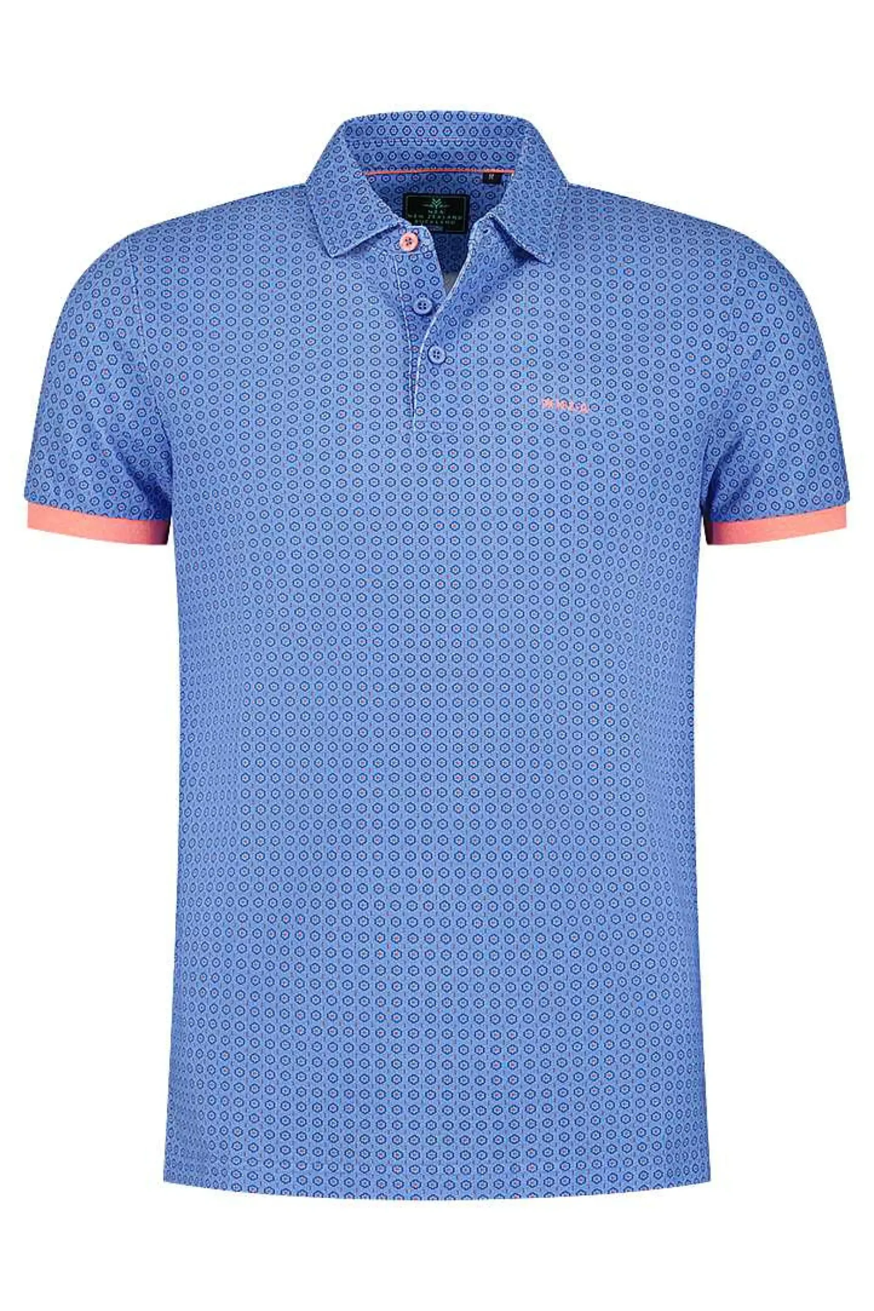 NZA New Zealand Auckland Polo-Shirts|Katoenen Polo Met Stippen-Bed Blue
