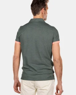 NZA New Zealand Auckland Polo-Shirts|Katoenen Polo Met Stippen-Chalk Green