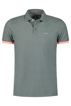 NZA New Zealand Auckland Polo-Shirts|Katoenen Polo Met Stippen-Chalk Green