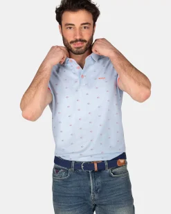 NZA New Zealand Auckland Polo-Shirts|Katoenen Polo Met Stippen -Rhythm Blue
