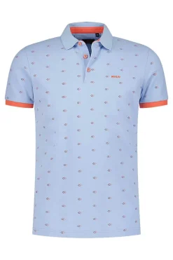 NZA New Zealand Auckland Polo-Shirts|Katoenen Polo Met Stippen -Rhythm Blue