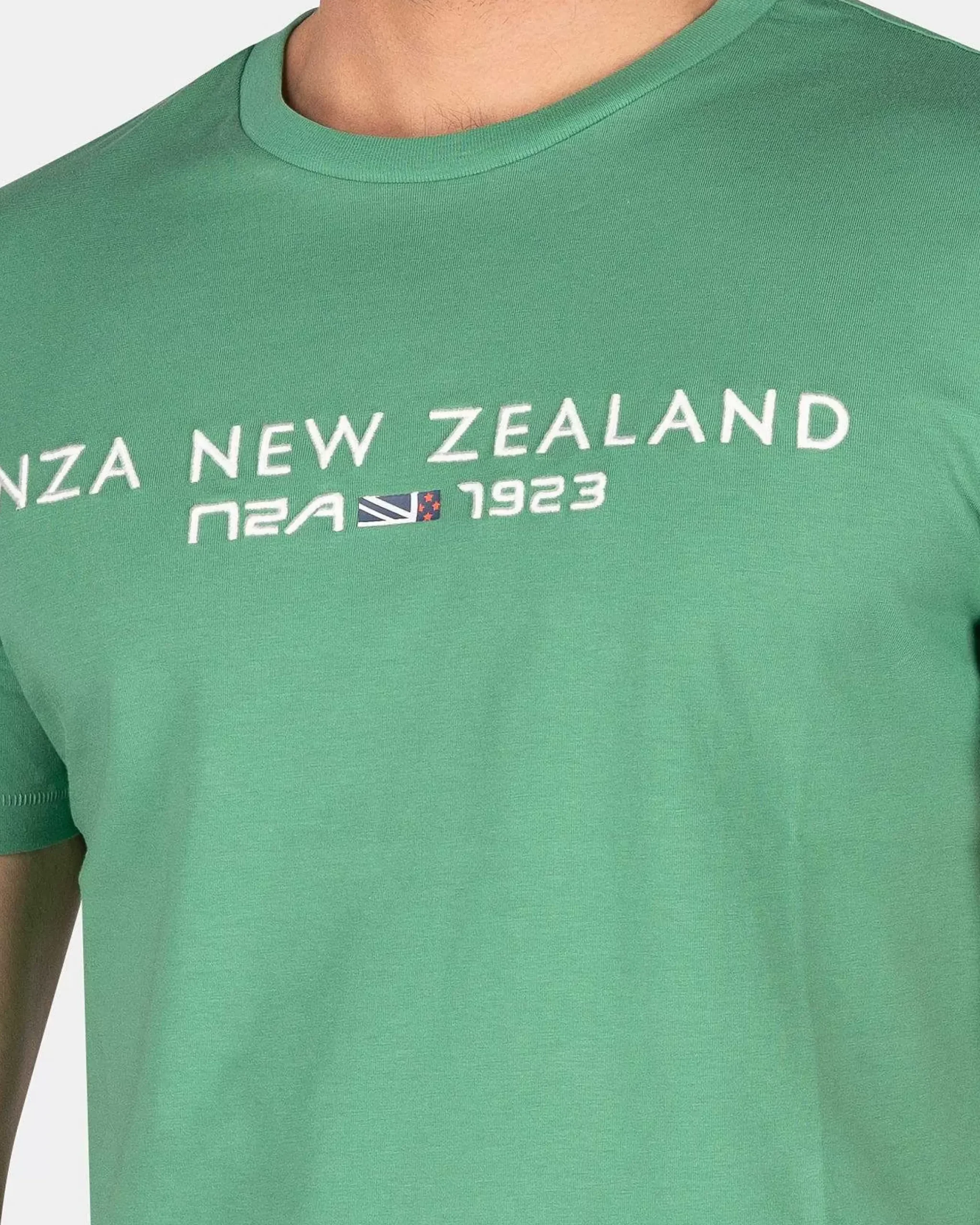 NZA New Zealand Auckland T-Shirts|Katoenen T-Shirt Met Logo-Amazon Green