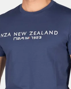 NZA New Zealand Auckland T-Shirts|Katoenen T-Shirt Met Logo-Dusk Navy