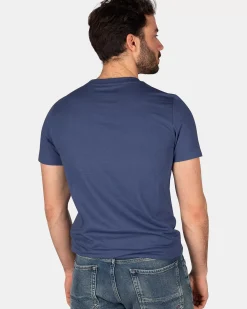 NZA New Zealand Auckland T-Shirts|Katoenen T-Shirt Met Logo-Dusk Navy