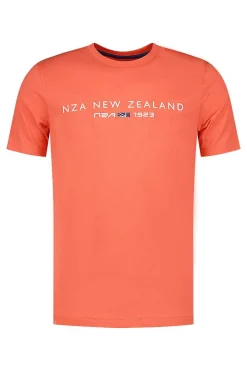NZA New Zealand Auckland T-Shirts|Katoenen T-Shirt Met Logo-Golden Orange