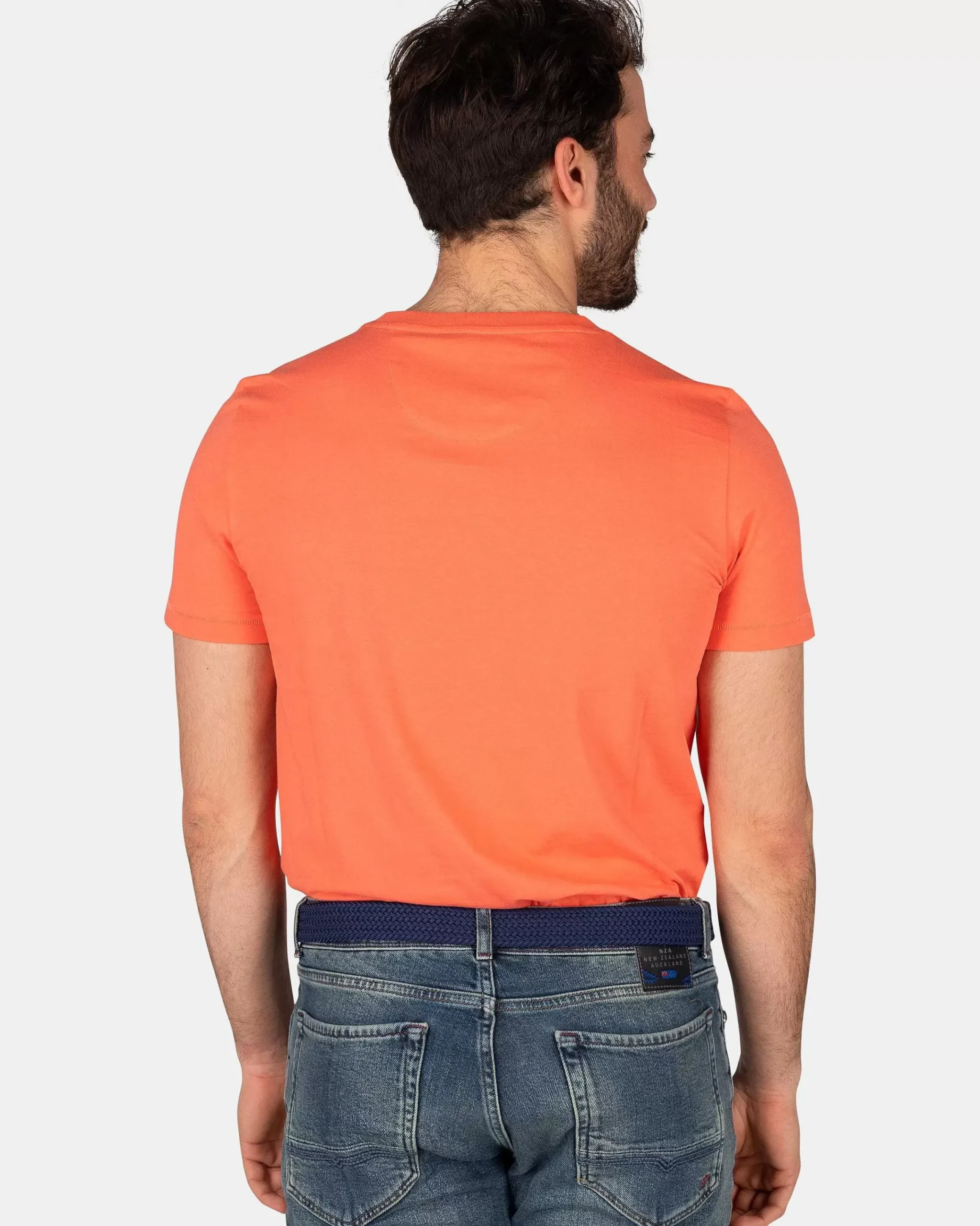 NZA New Zealand Auckland T-Shirts|Katoenen T-Shirt Met Logo-Golden Orange