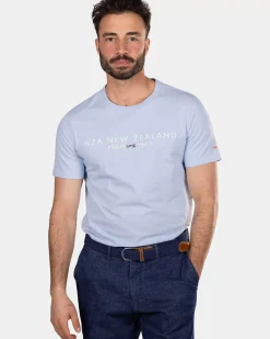NZA New Zealand Auckland T-Shirts|Katoenen T-Shirt Met Logo-Rhythm Blue