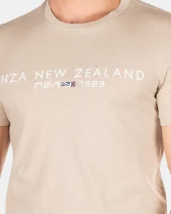 NZA New Zealand Auckland T-Shirts|Katoenen T-Shirt Met Logo-Shimmering Sand