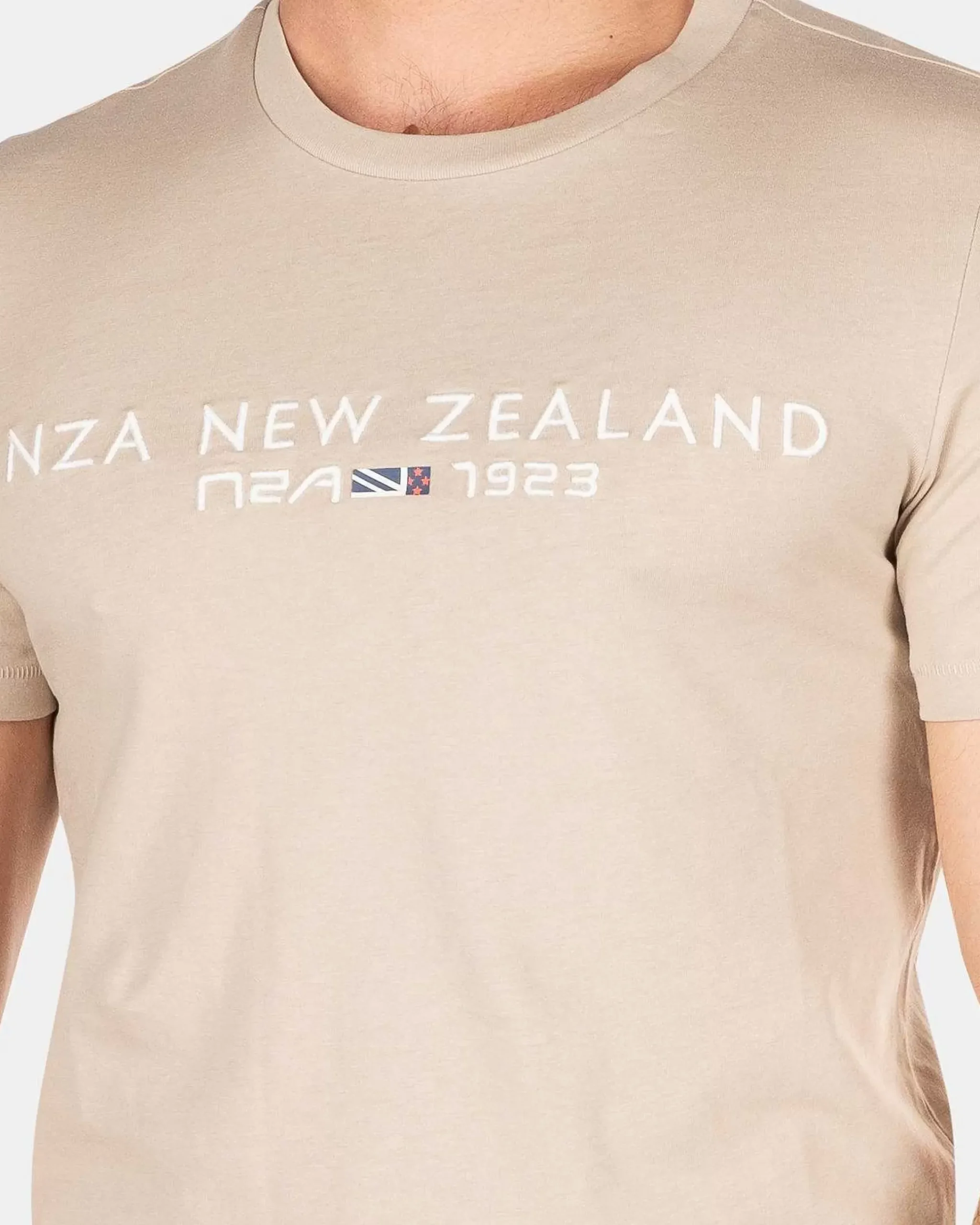 NZA New Zealand Auckland T-Shirts|Katoenen T-Shirt Met Logo-Shimmering Sand