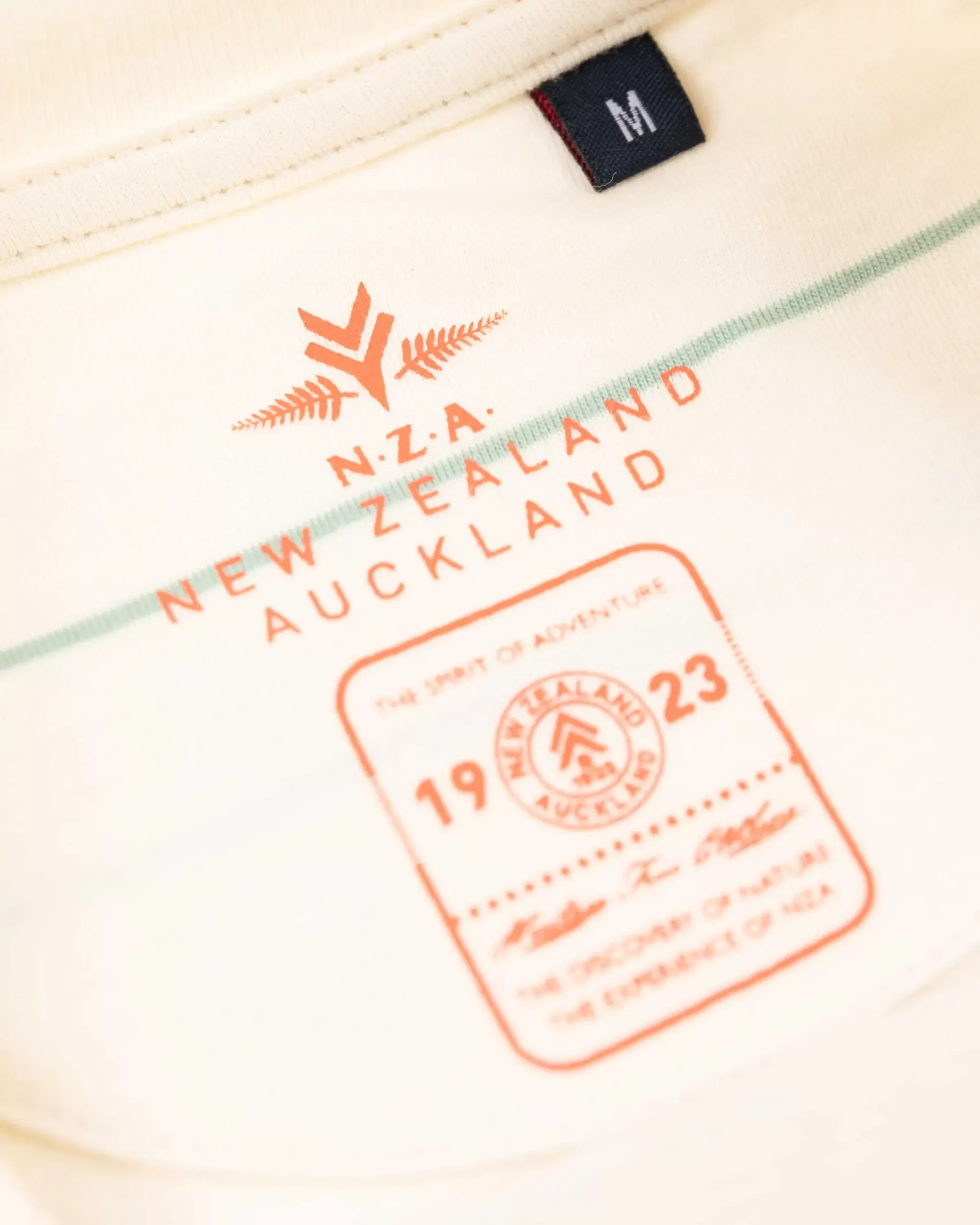 NZA New Zealand Auckland T-Shirts|Katoenen T-Shirt Met Strepen-Cream