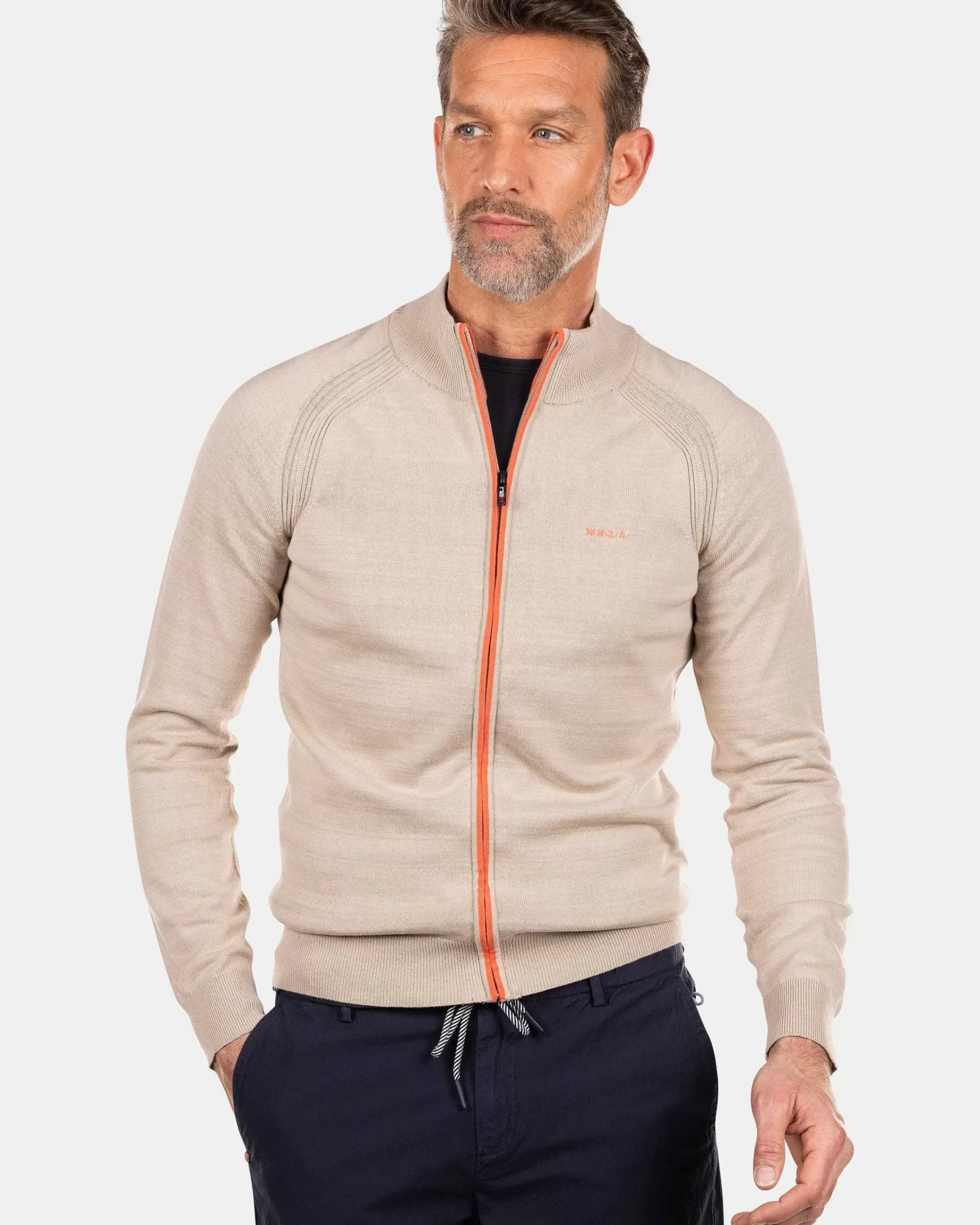 NZA New Zealand Auckland Truien|Katoenen Vest Met Rits-Shimmering Sand