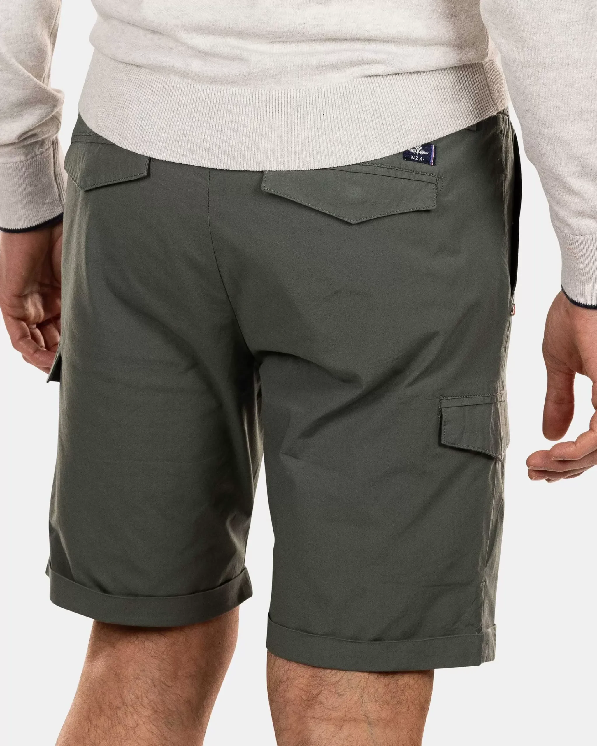 NZA New Zealand Auckland Broeken|Korte Cargo Broek-Chalk Green