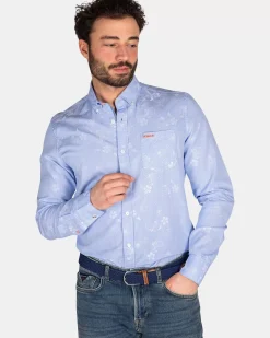 NZA New Zealand Auckland Overhemden|Lichtblauw Overhemd Met Print-Light Blue