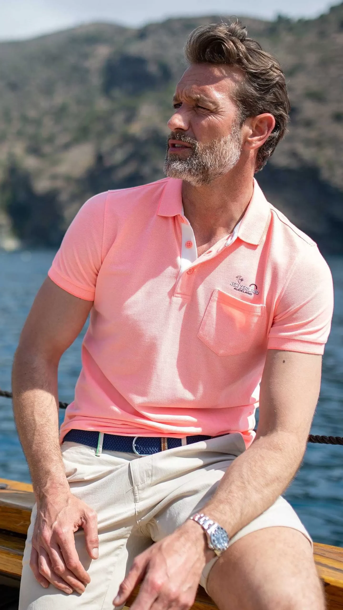 NZA New Zealand Auckland Polo-Shirts|Lichte Katoenen Polo-Fury Pink