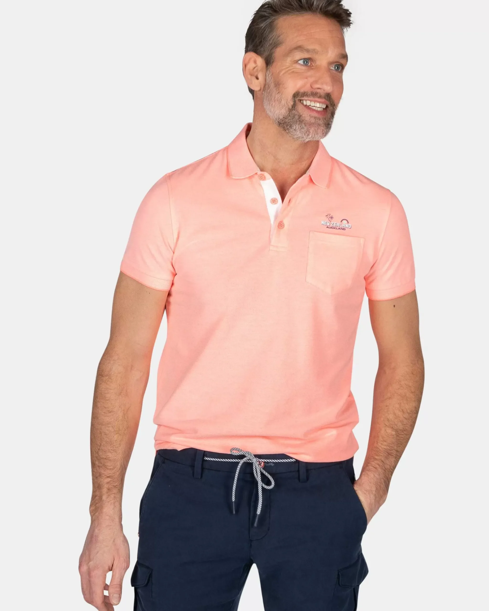 NZA New Zealand Auckland Polo-Shirts|Lichte Katoenen Polo-Fury Pink