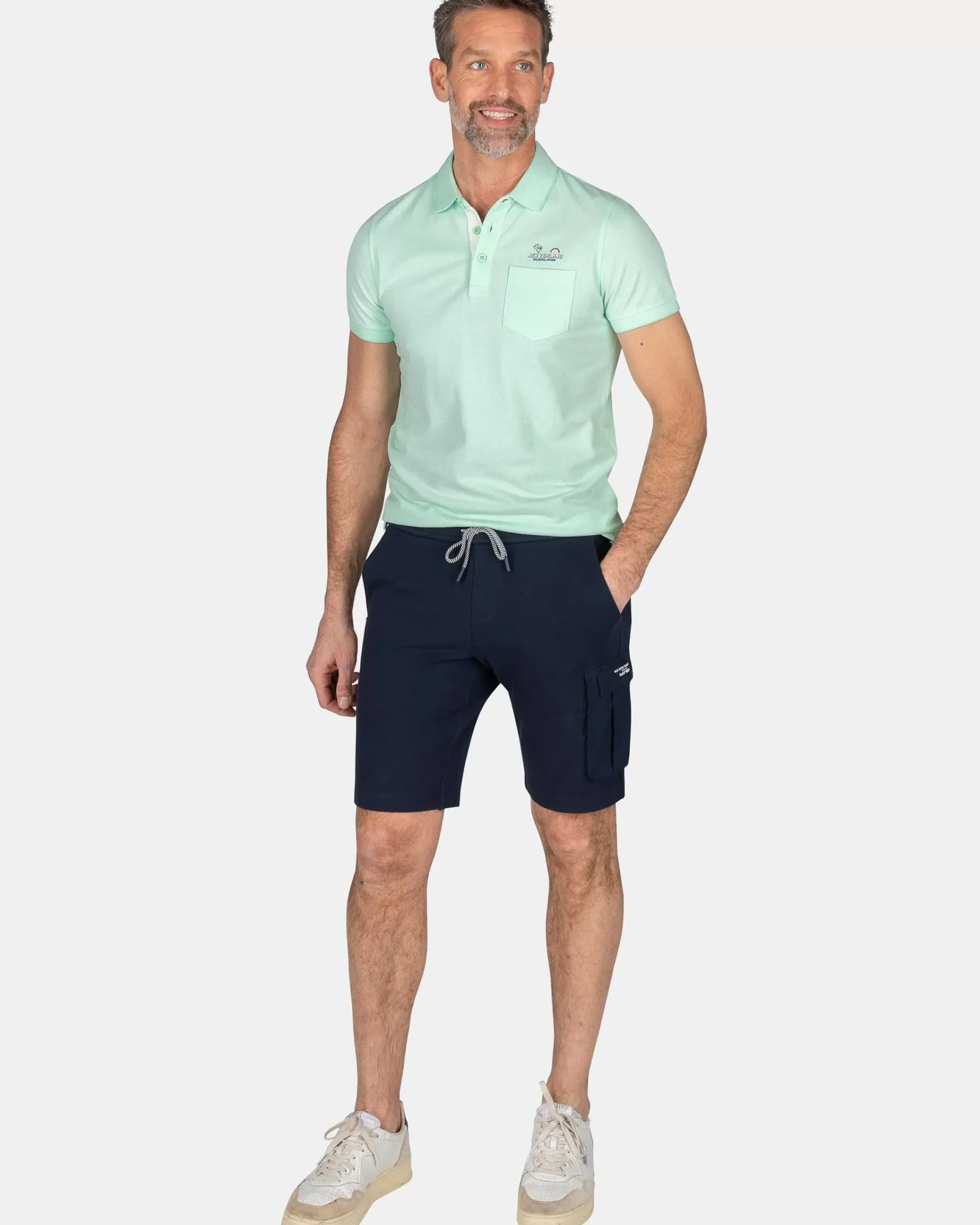 NZA New Zealand Auckland Polo-Shirts|Lichte Katoenen Polo-Teal Green