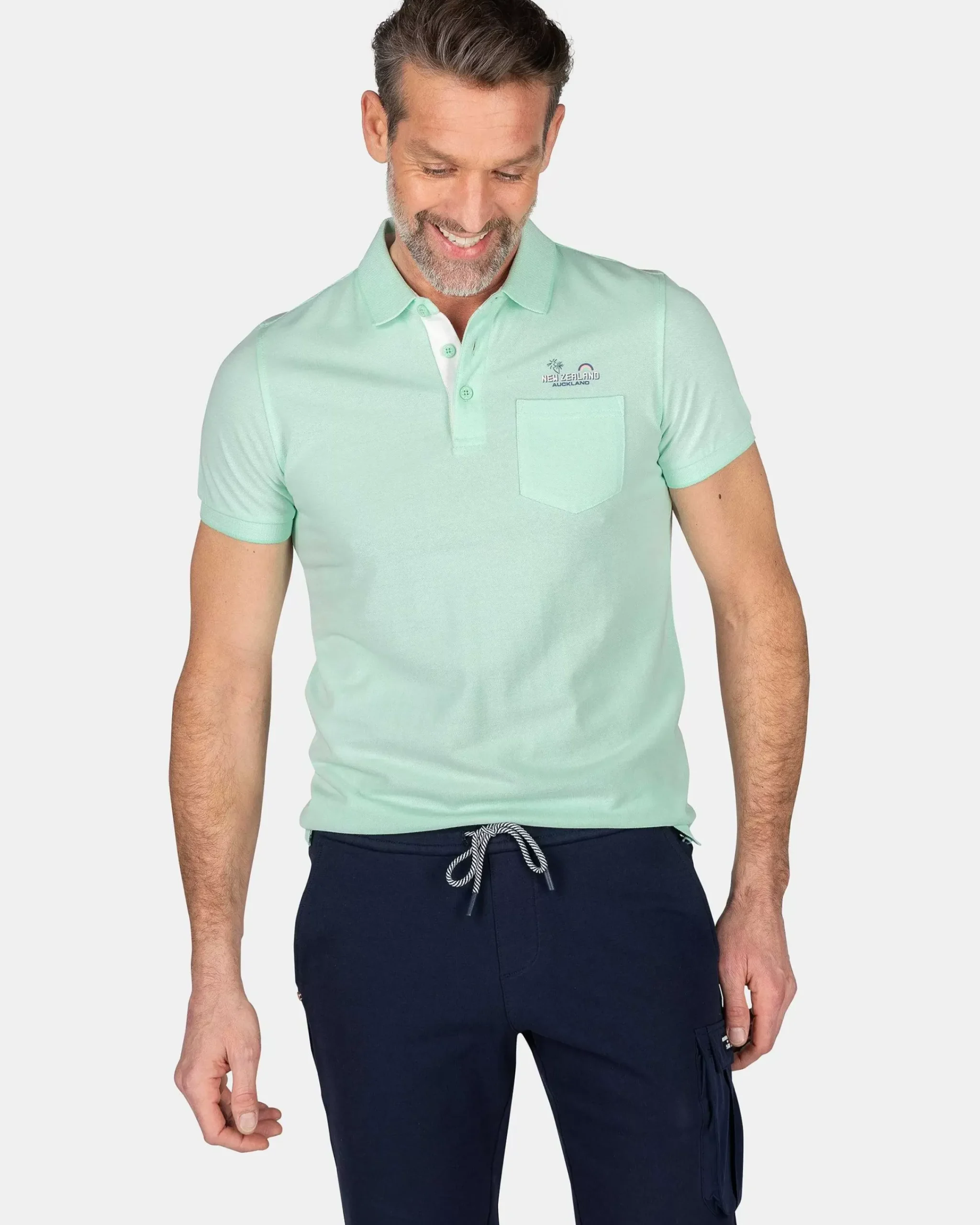 NZA New Zealand Auckland Polo-Shirts|Lichte Katoenen Polo-Teal Green