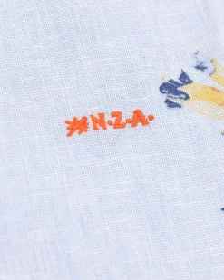 NZA New Zealand Auckland Overhemden|Linnen Overhemd Met Bloemenprint-Rhythm Blue