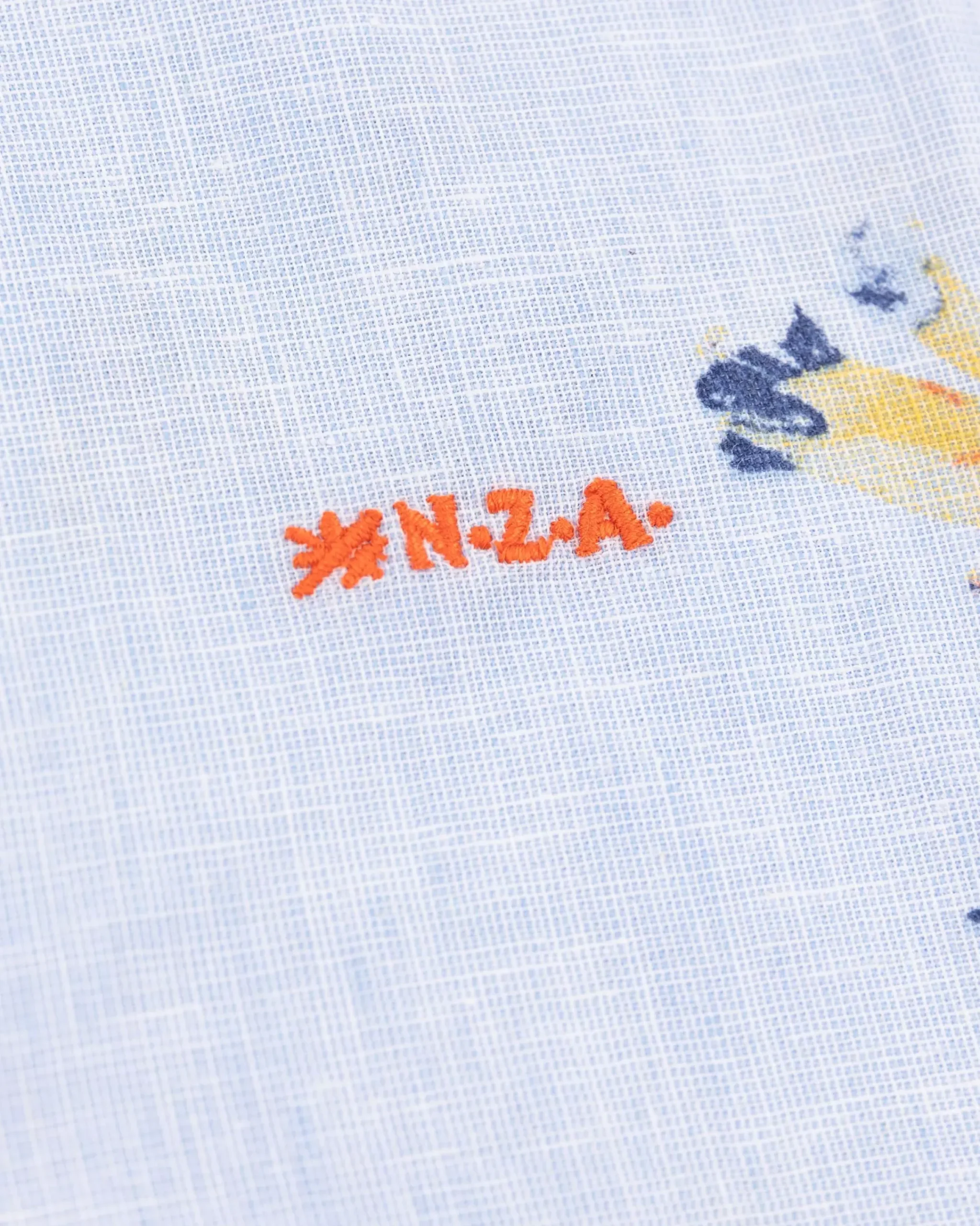 NZA New Zealand Auckland Overhemden|Linnen Overhemd Met Bloemenprint-Rhythm Blue