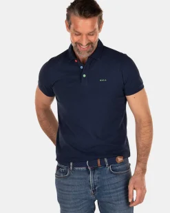 NZA New Zealand Auckland Polo-Shirts|Nza Heritage Cotton Polo Shirt-Key Navy