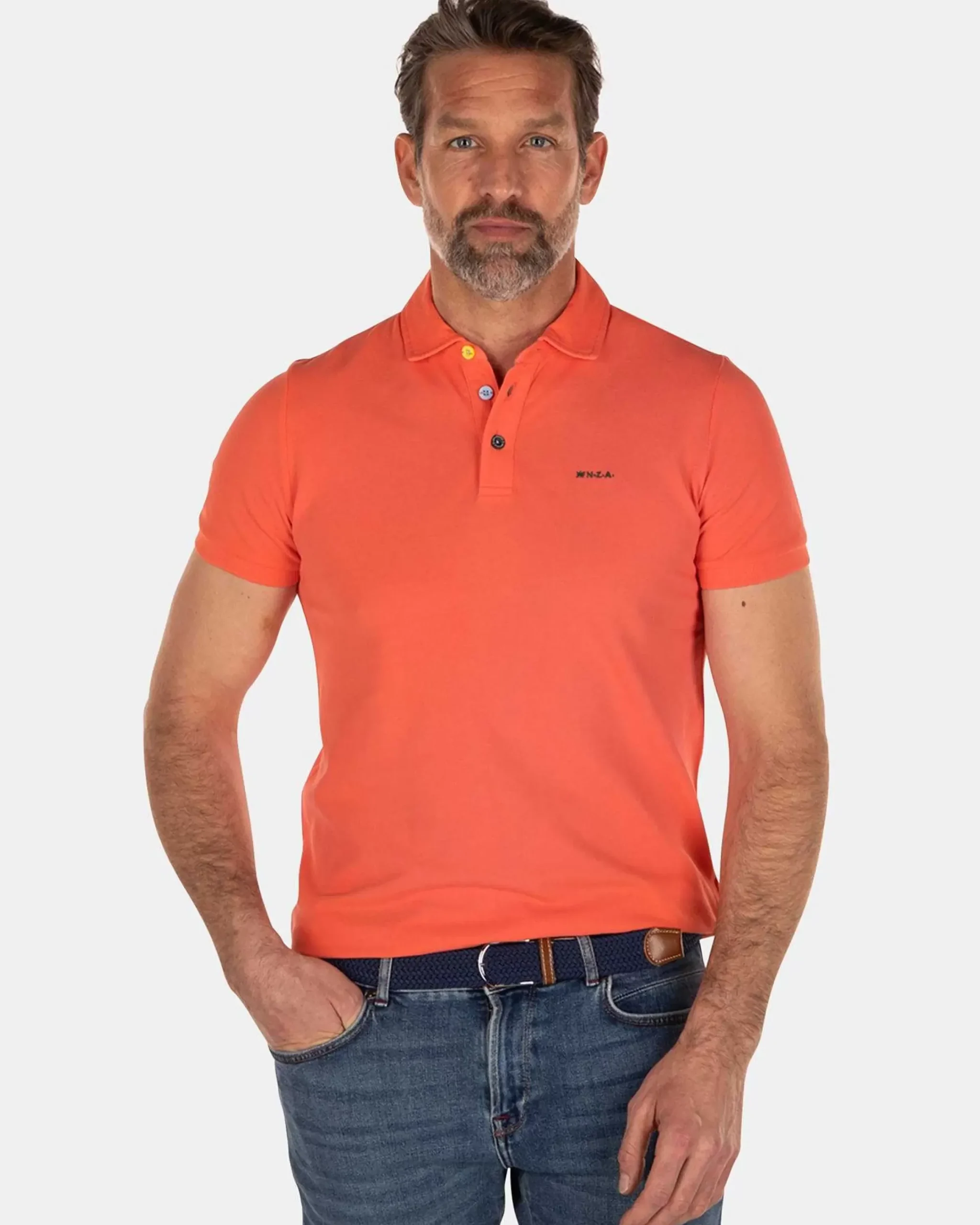 NZA New Zealand Auckland Polo-Shirts|Nza Heritage Polo Shirt-Burned Orange