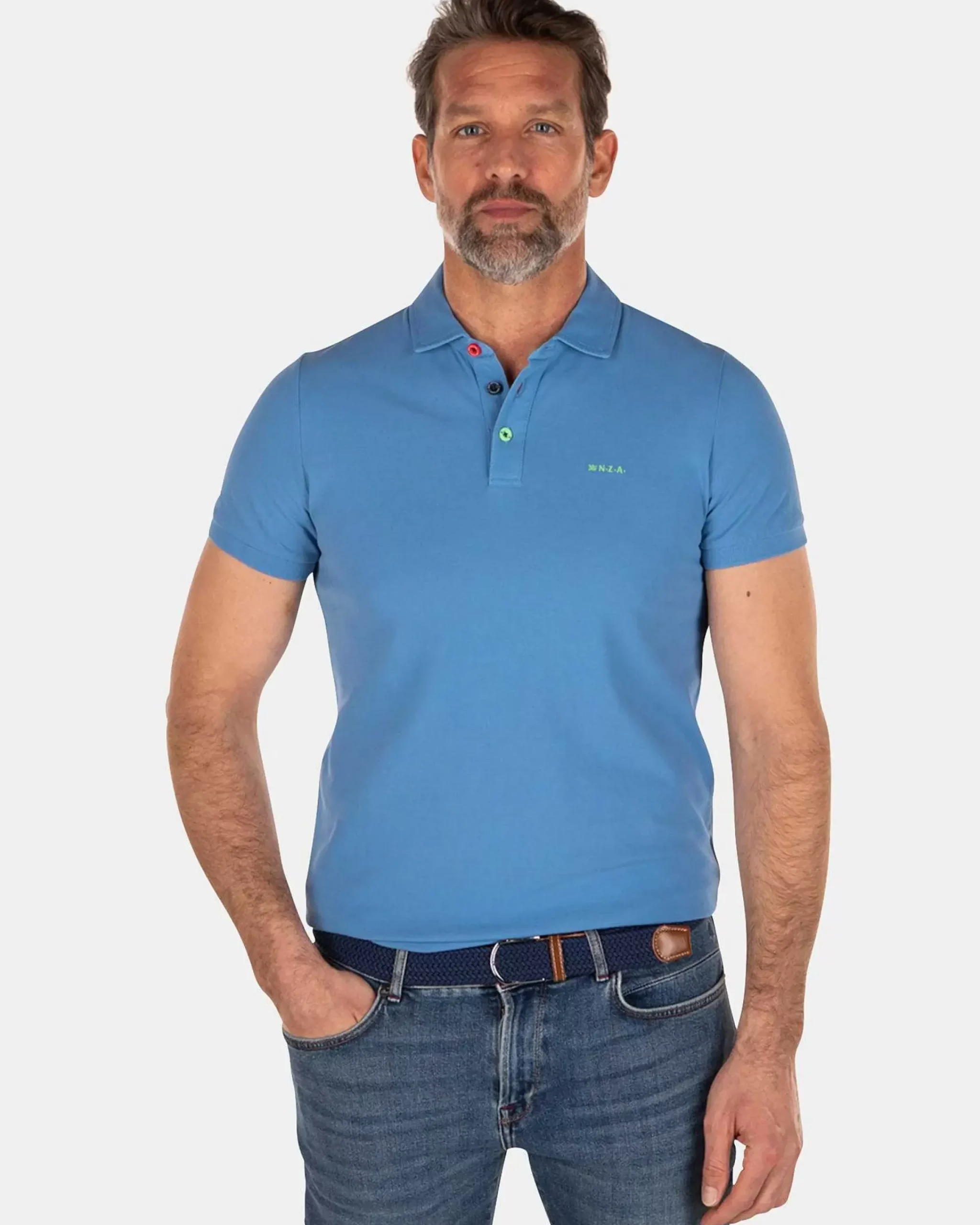 NZA New Zealand Auckland Polo-Shirts|Nza Heritage Polo Shirt-Full Blue