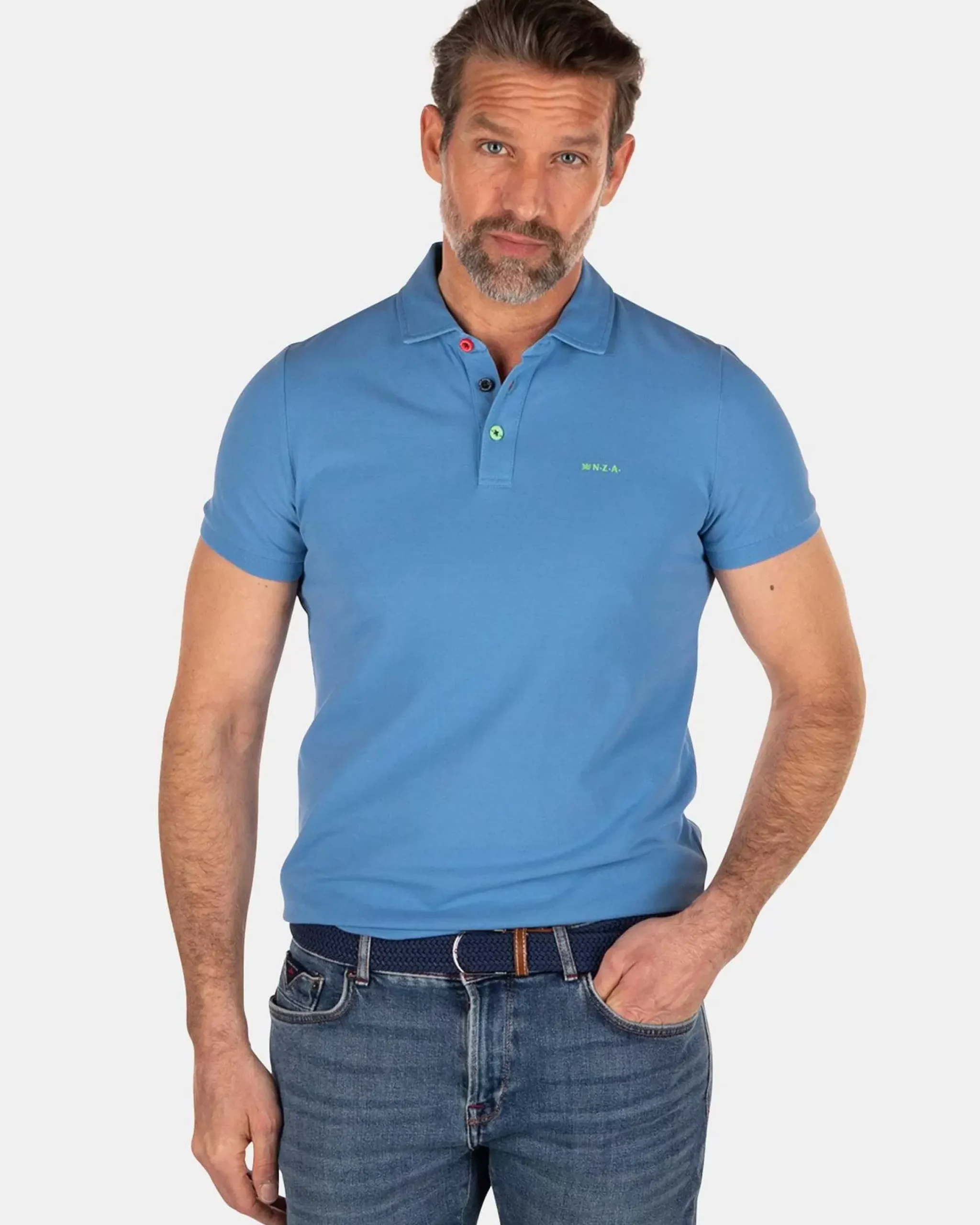 NZA New Zealand Auckland Polo-Shirts|Nza Heritage Polo Shirt-Full Blue