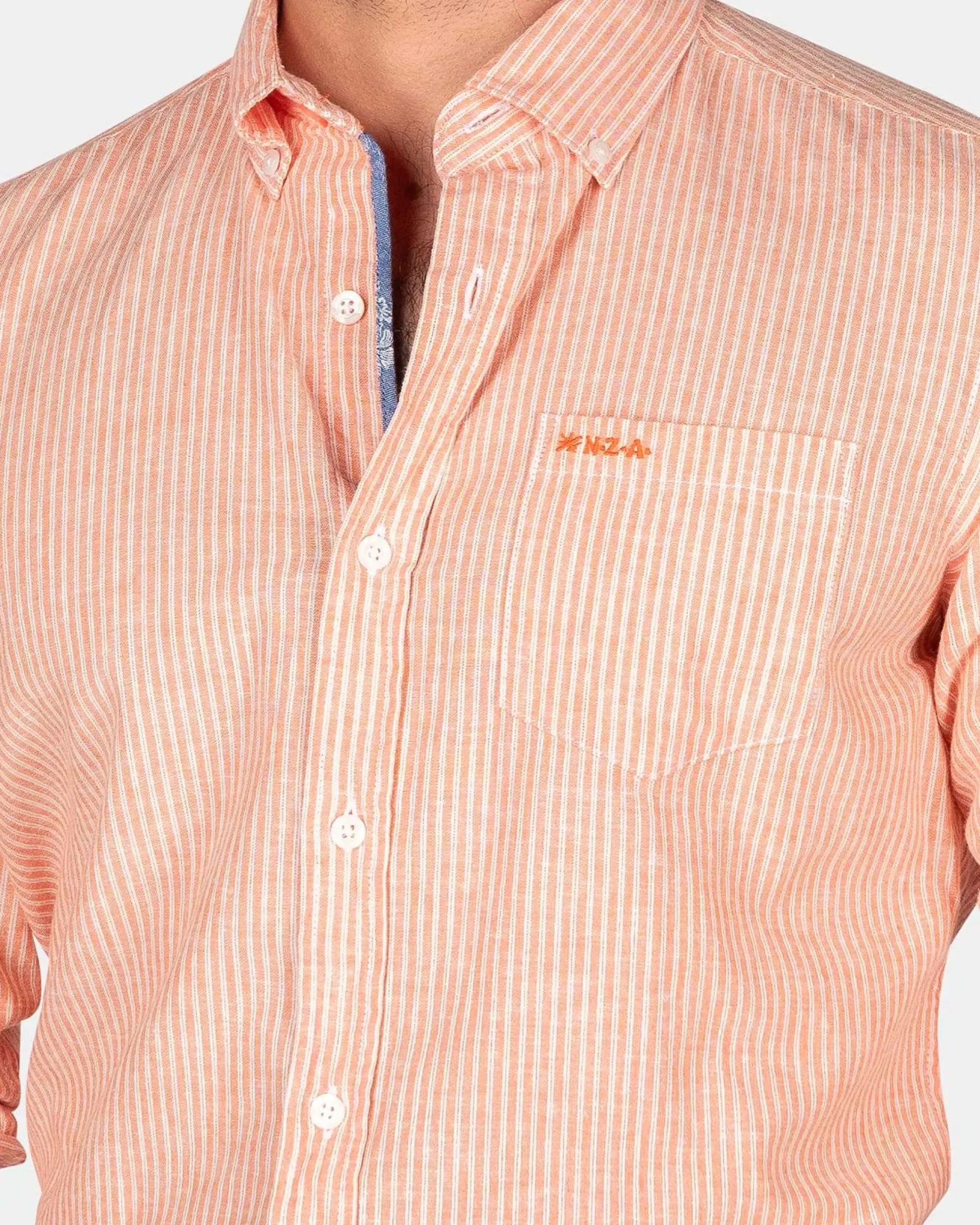 NZA New Zealand Auckland Overhemden|Oranje Linnen Overhemd-Golden Orange