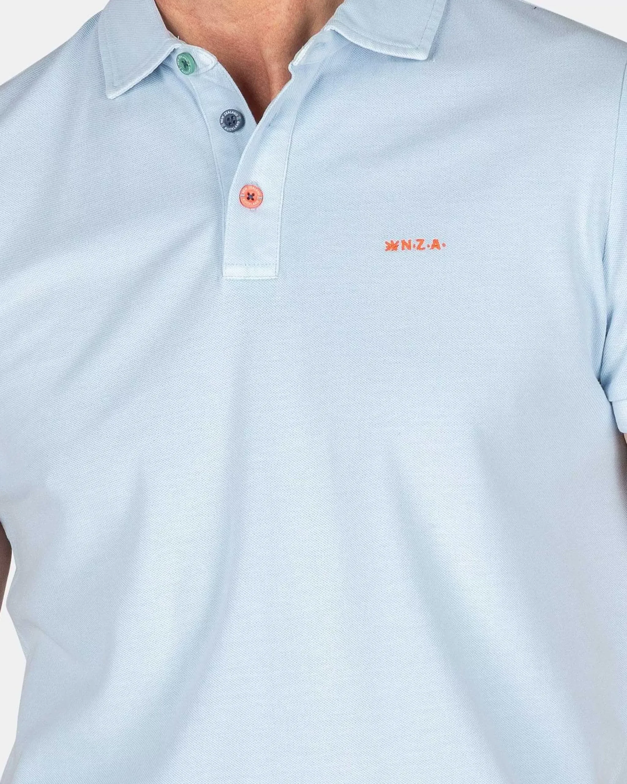 NZA New Zealand Auckland Polo-Shirts|Plain Cotton Polo-Rhythm Blue