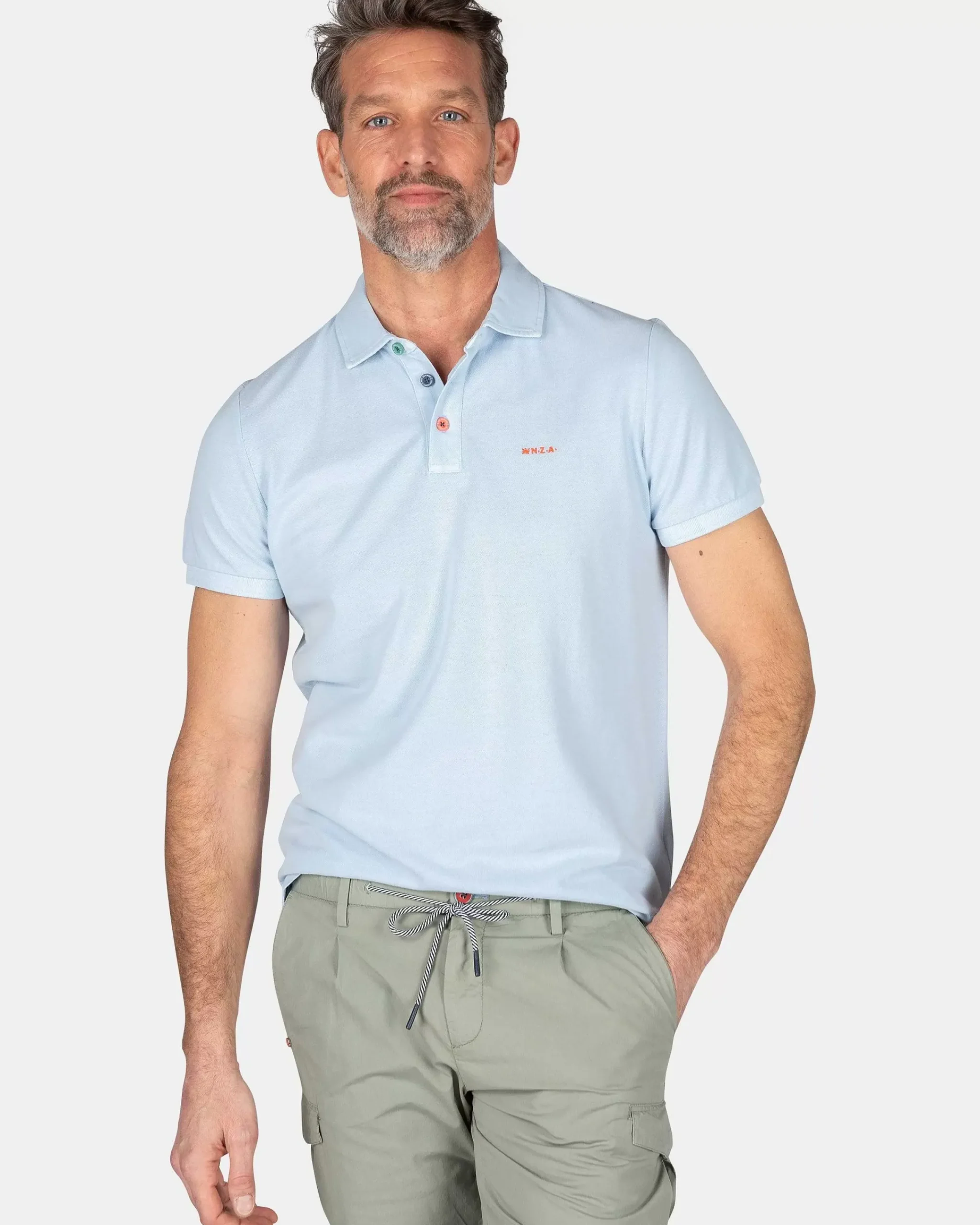 NZA New Zealand Auckland Polo-Shirts|Plain Cotton Polo-Rhythm Blue