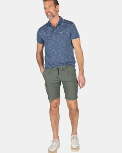 NZA New Zealand Auckland Polo-Shirts|Polo Met Bladprint-Dusk Navy