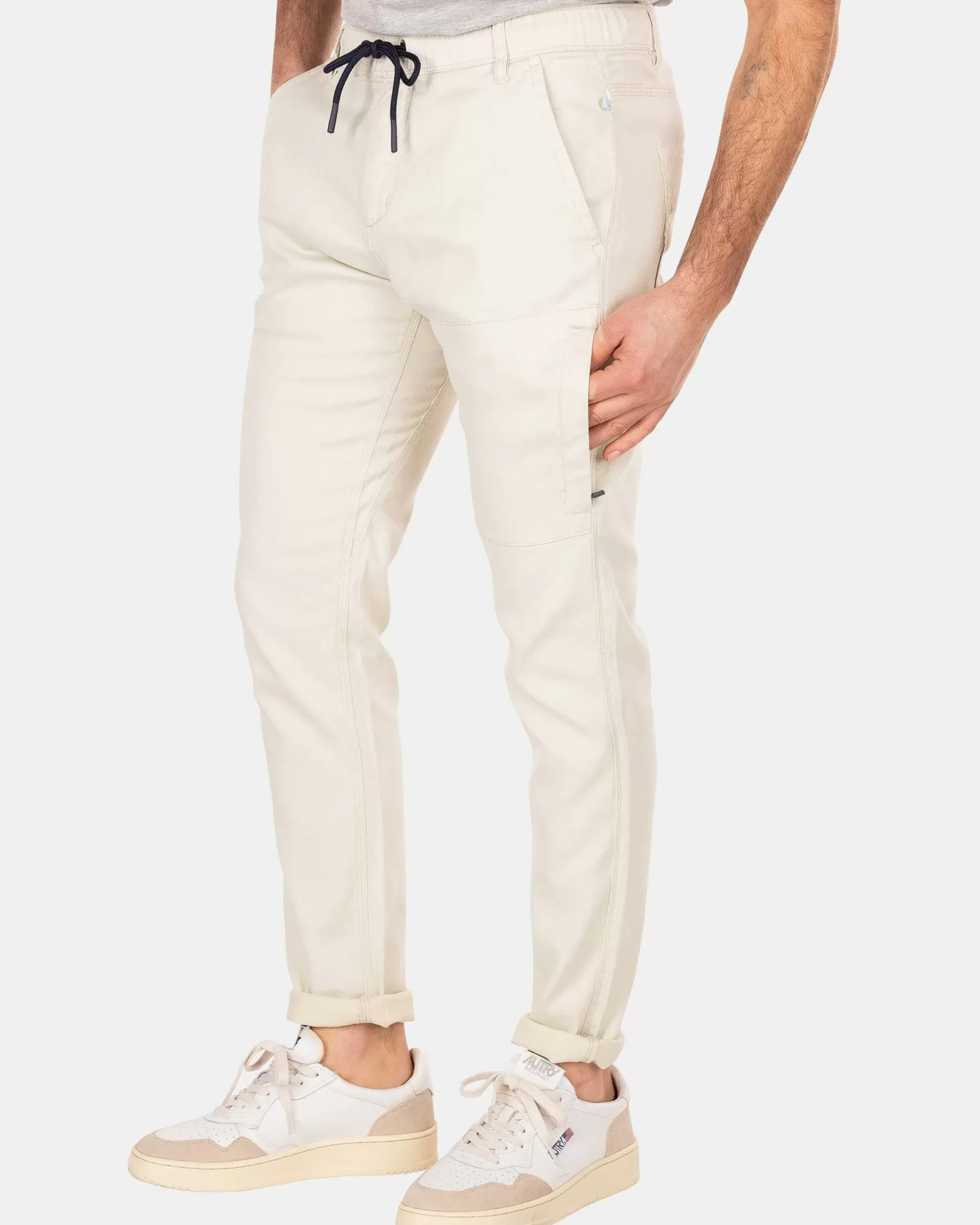 NZA New Zealand Auckland Broeken|Sportieve Effen Chino-Cream