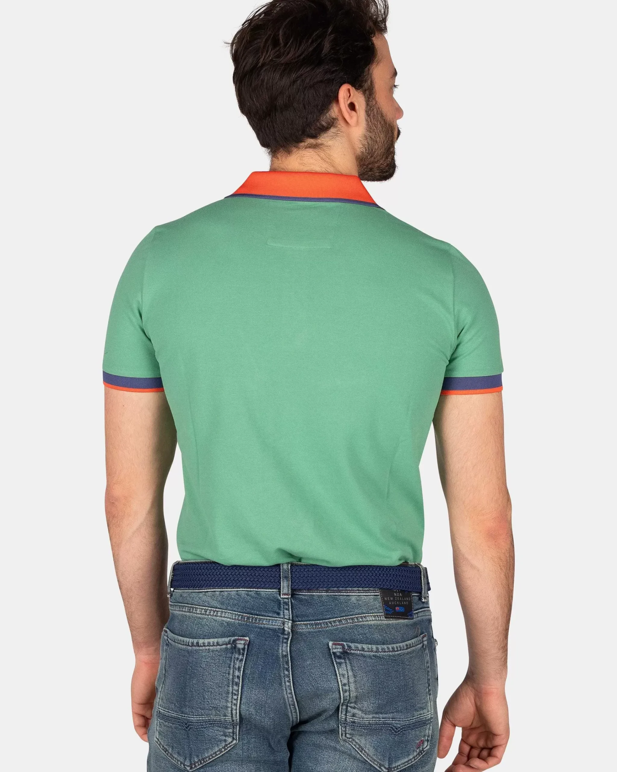 NZA New Zealand Auckland Polo-Shirts|Sportieve Effen Polo-Amazon Green