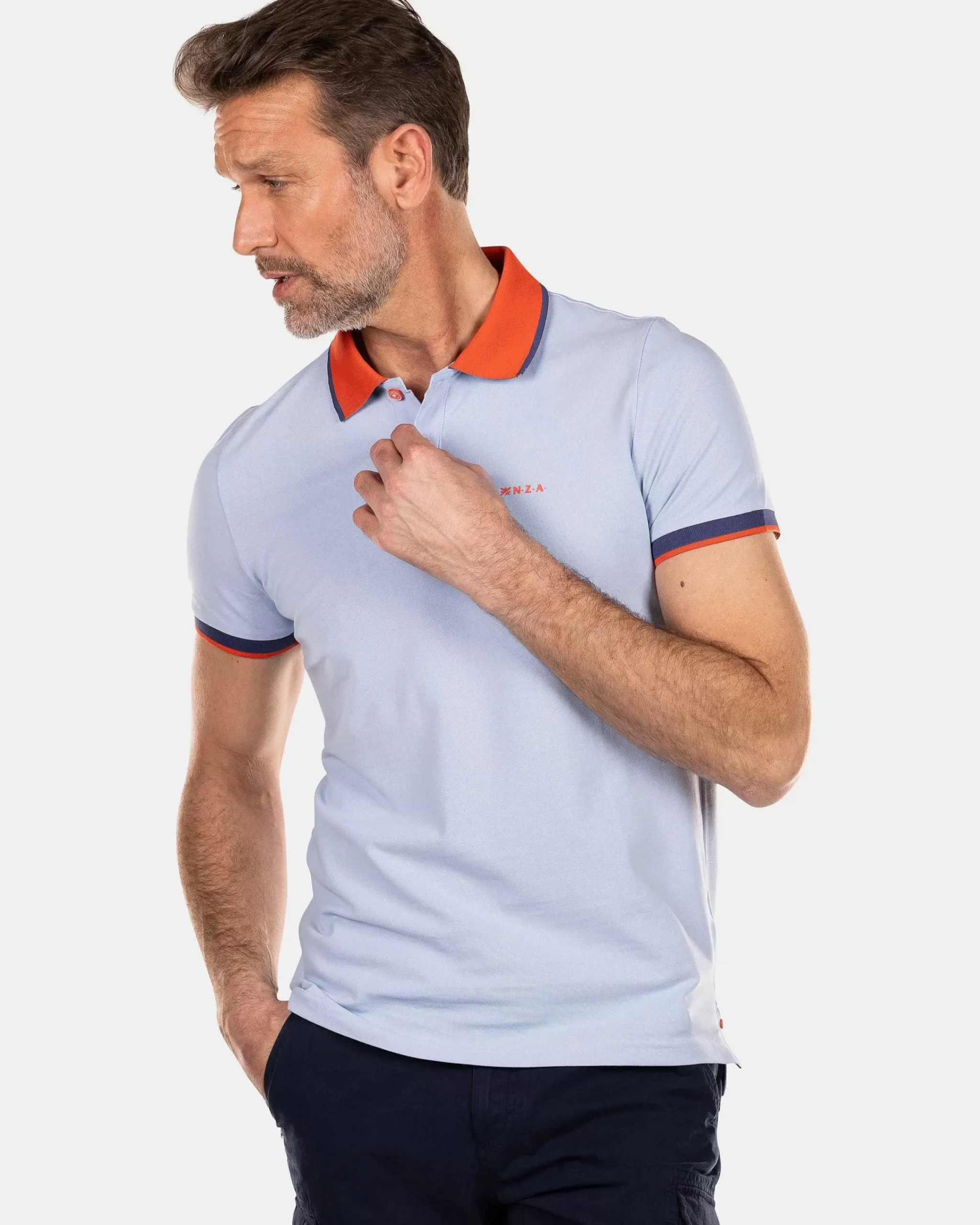 NZA New Zealand Auckland Polo-Shirts|Sportieve Effen Polo-Rhythm Blue