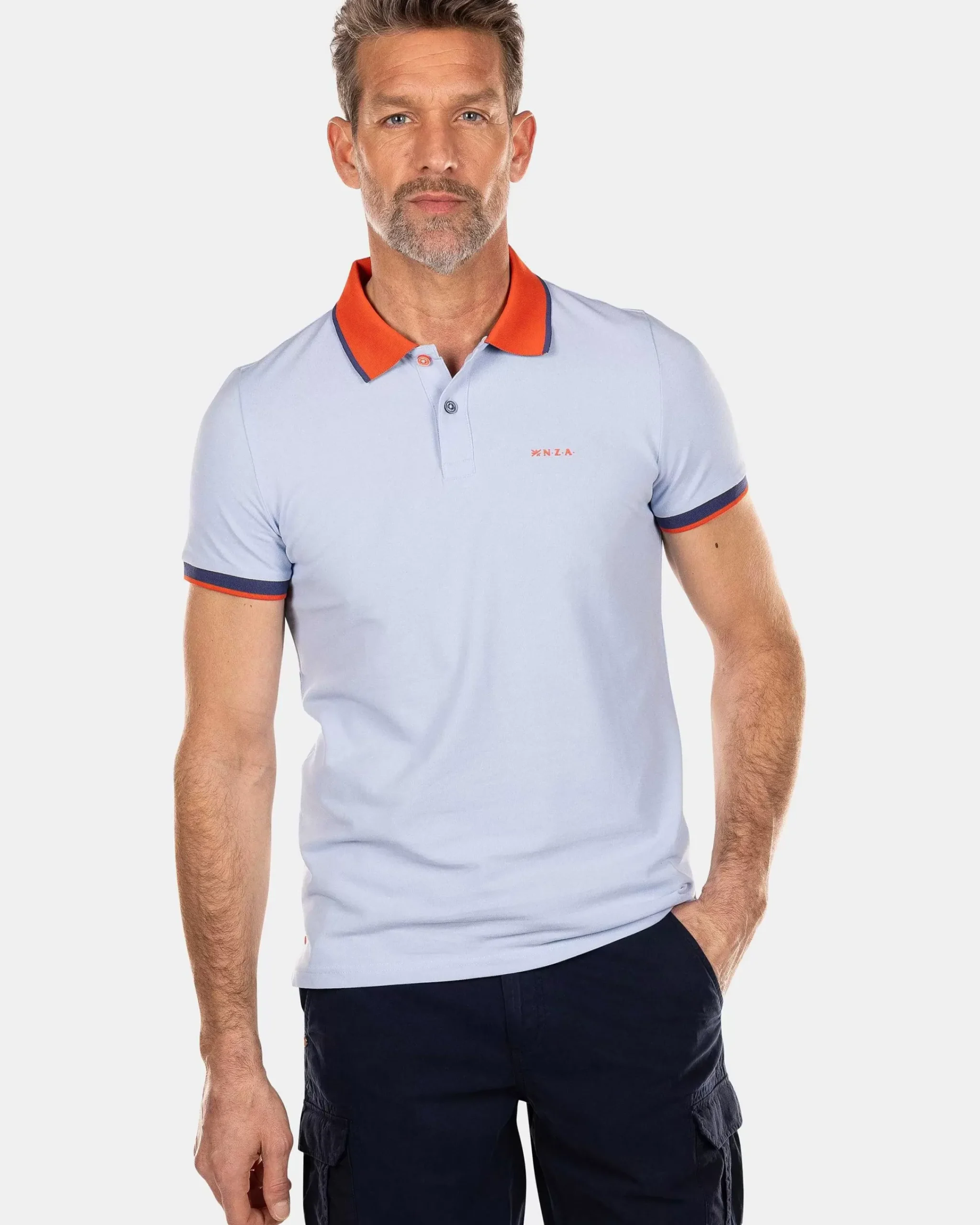 NZA New Zealand Auckland Polo-Shirts|Sportieve Effen Polo-Rhythm Blue