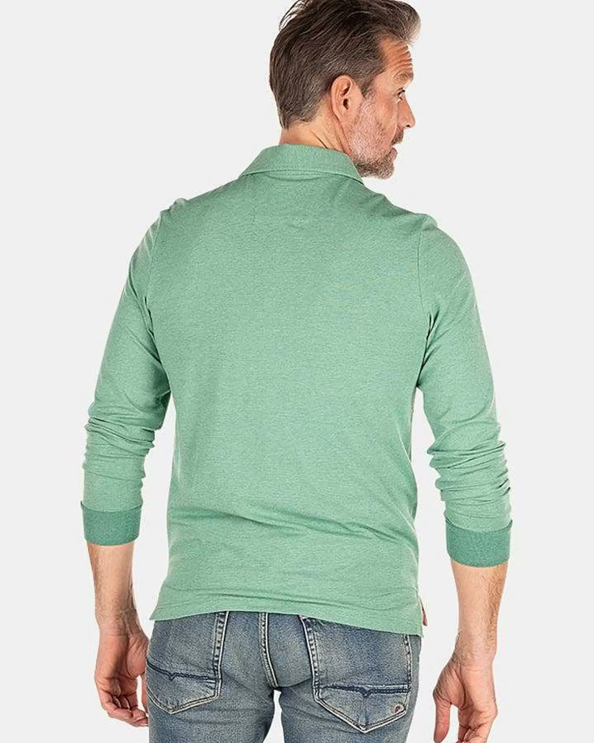 NZA New Zealand Auckland Polo-Shirts|Stretch Polo Met Lange Mouw-Amazon Green