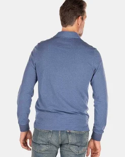 NZA New Zealand Auckland Polo-Shirts|Stretch Polo Met Lange Mouw-Dusk Navy