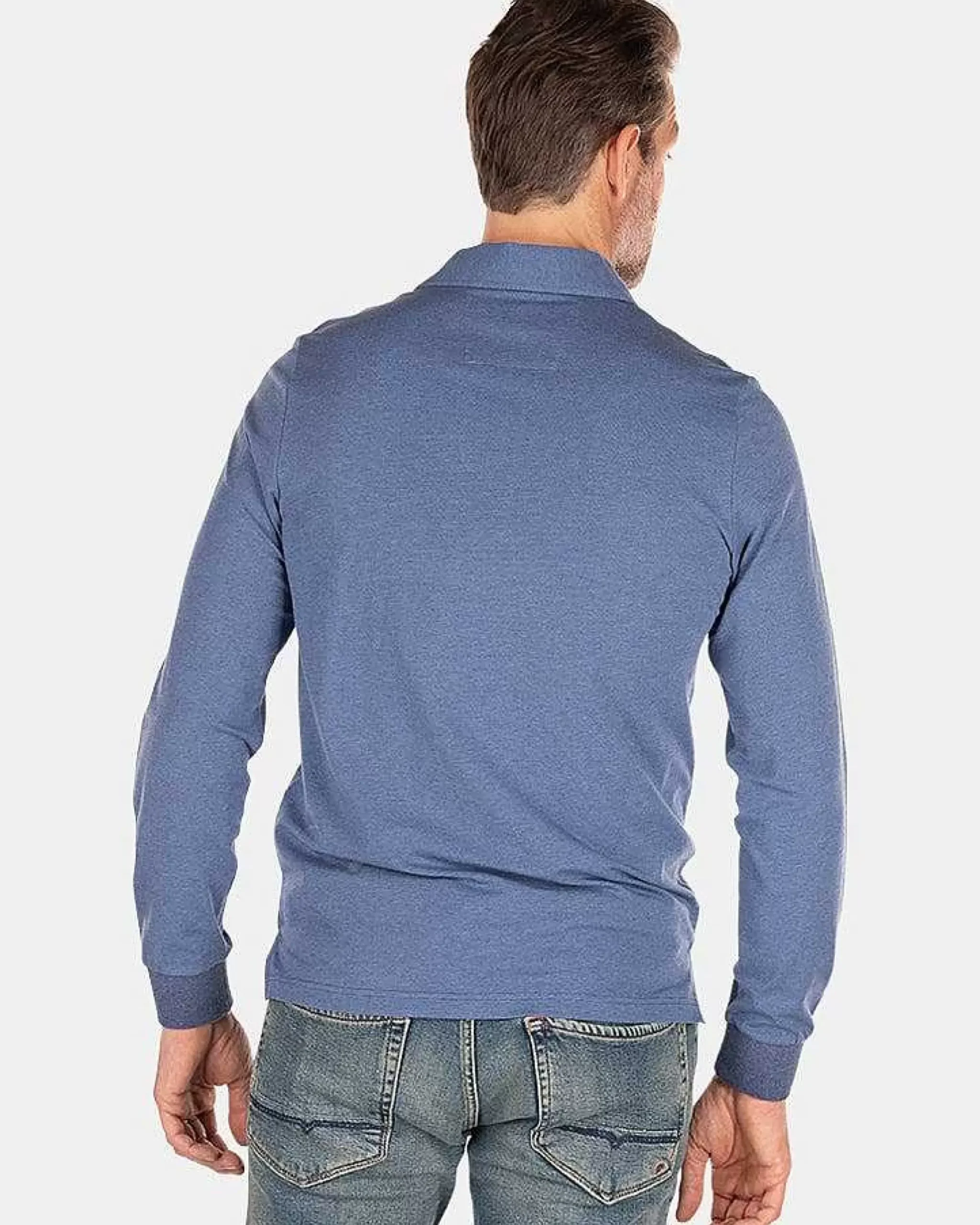 NZA New Zealand Auckland Polo-Shirts|Stretch Polo Met Lange Mouw-Dusk Navy