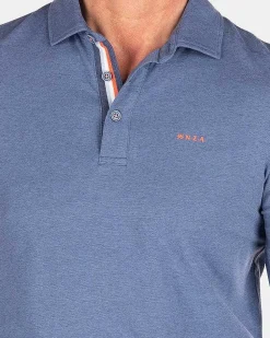 NZA New Zealand Auckland Polo-Shirts|Stretch Polo Met Lange Mouw-Dusk Navy