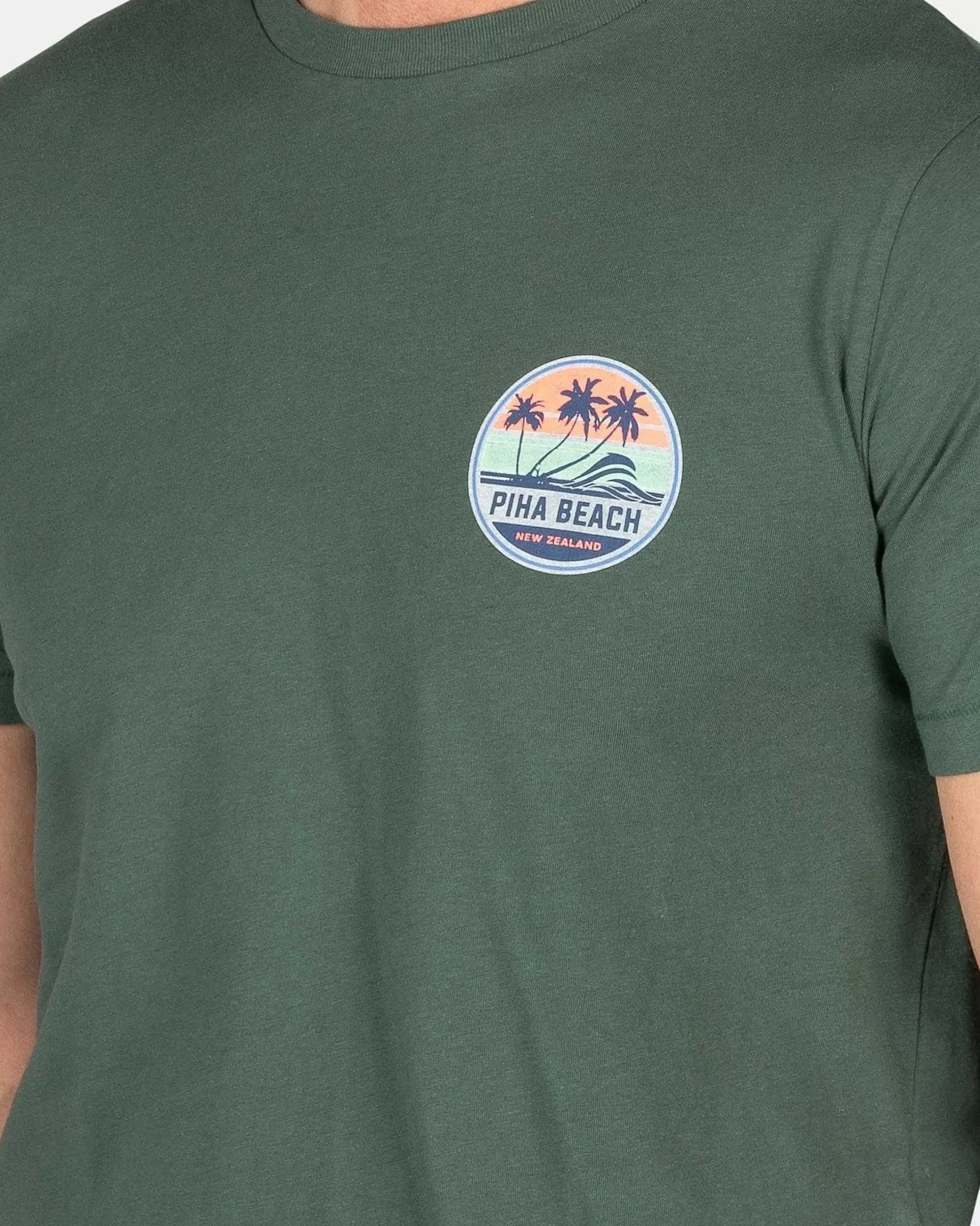 NZA New Zealand Auckland T-Shirts|T-Shirt Met Ronde Hals-Chalk Green