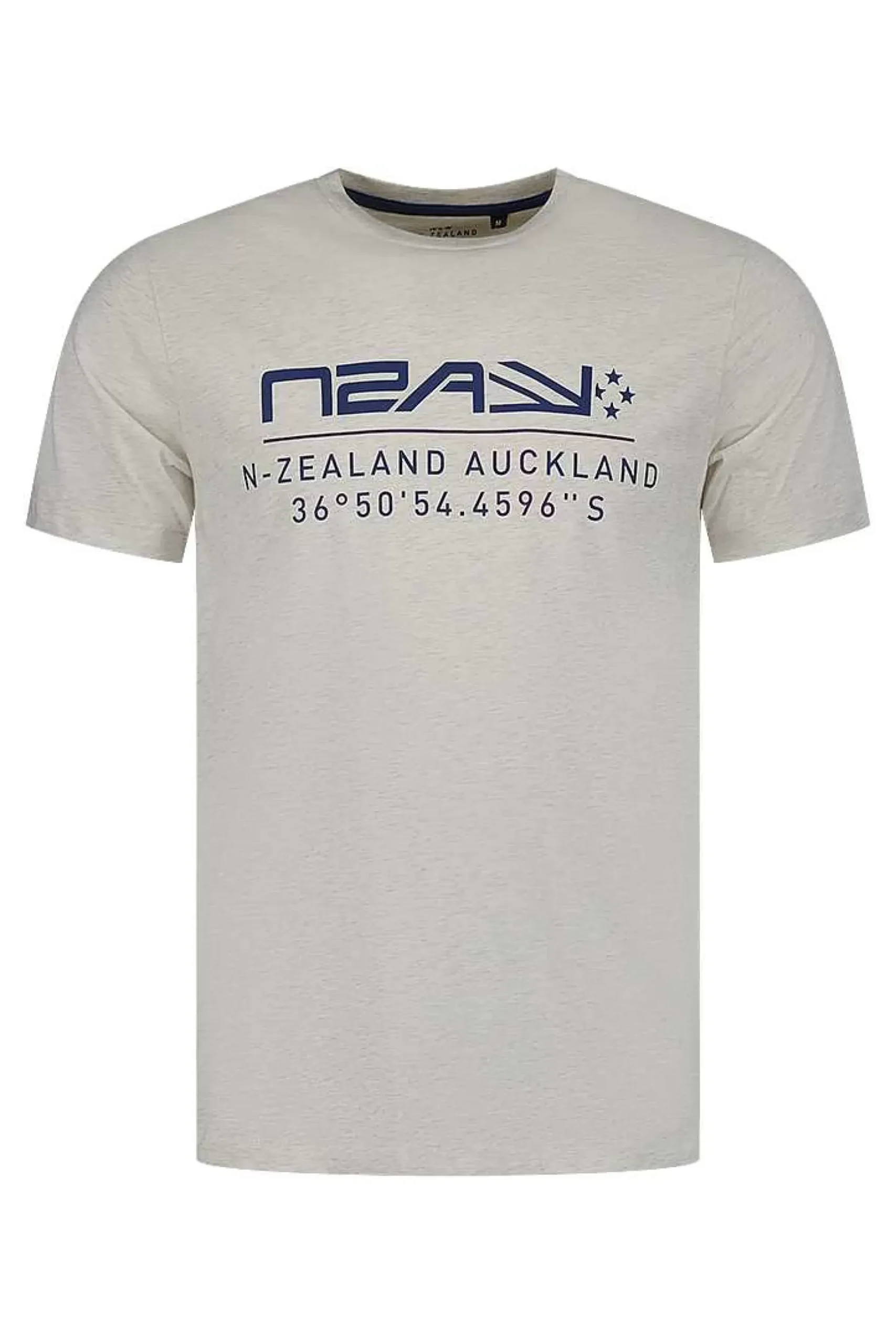 NZA New Zealand Auckland T-Shirts|T-Shirt Met Ronde Hals-Cream Melange