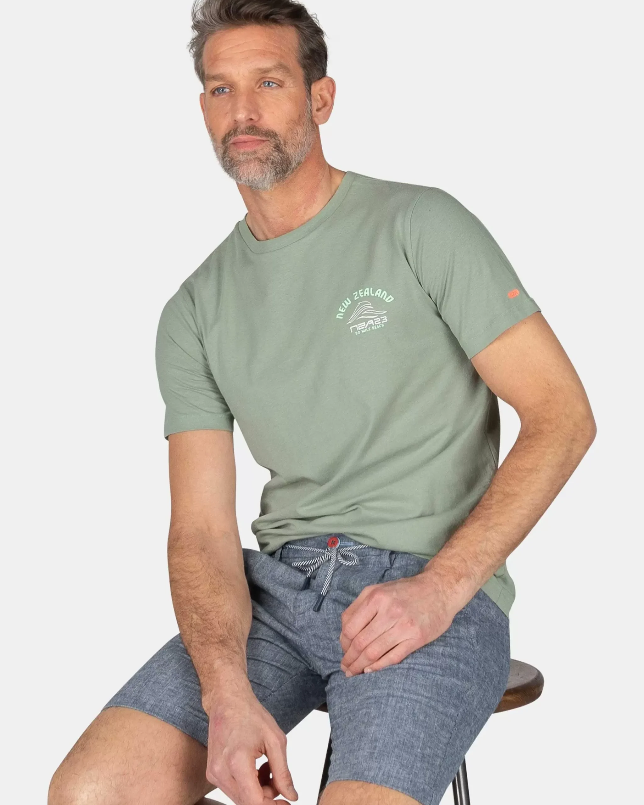 NZA New Zealand Auckland T-Shirts|T-Shirt Met Ronde Hals-Mellow Army
