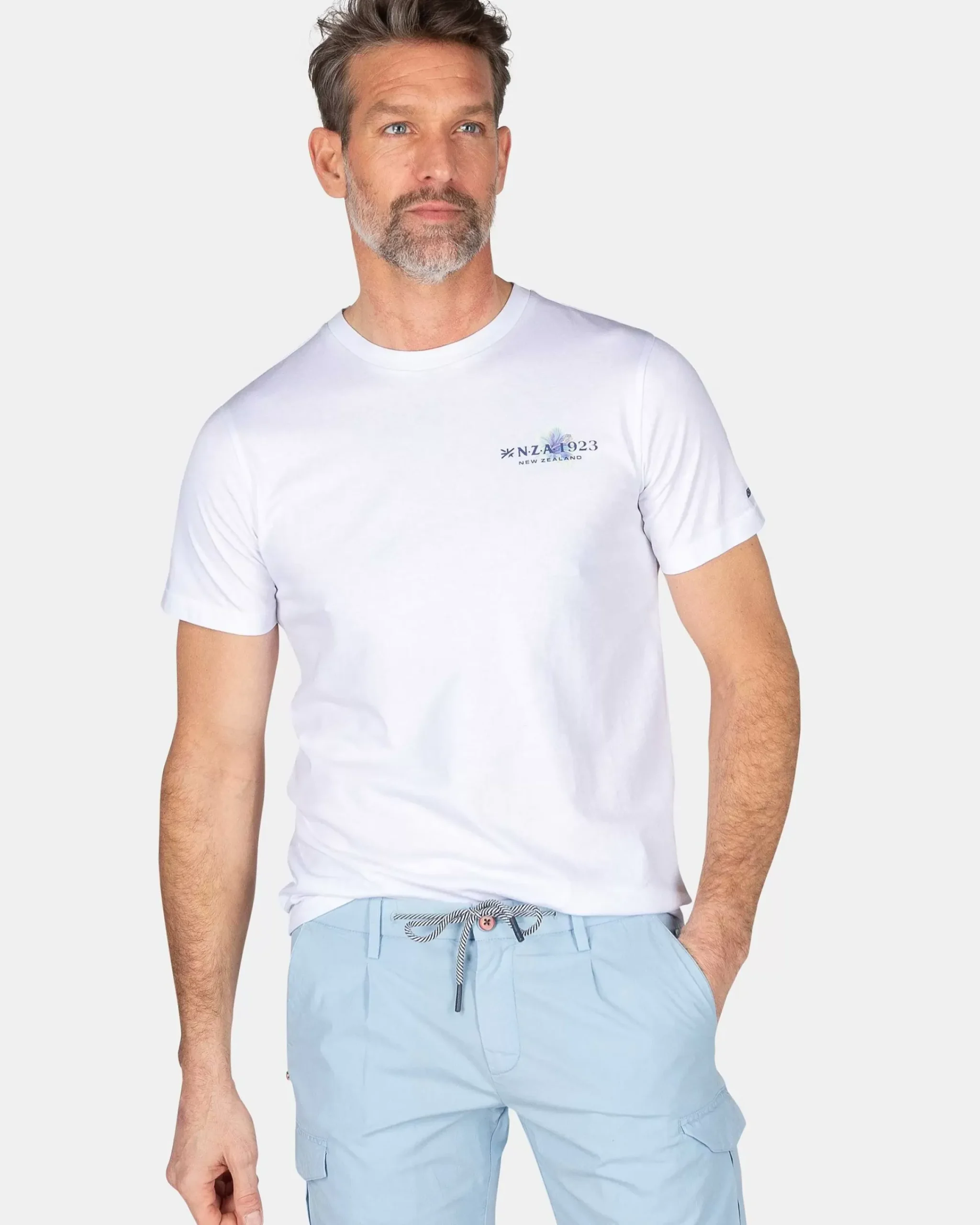 NZA New Zealand Auckland T-Shirts|T-Shirt Met Ronde Hals-White