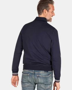 NZA New Zealand Auckland Sweats|Vest Met Gekleurde Bies-Traditional Navy