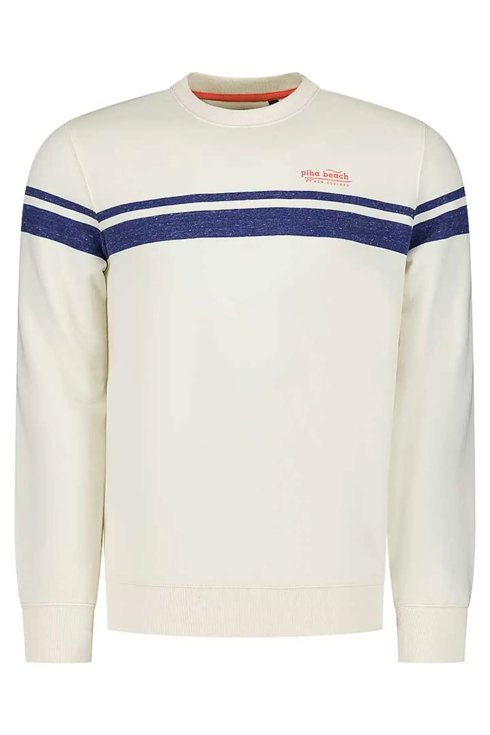 NZA New Zealand Auckland Sweats|Witte Sweater Met Blauwe Streep-Cream