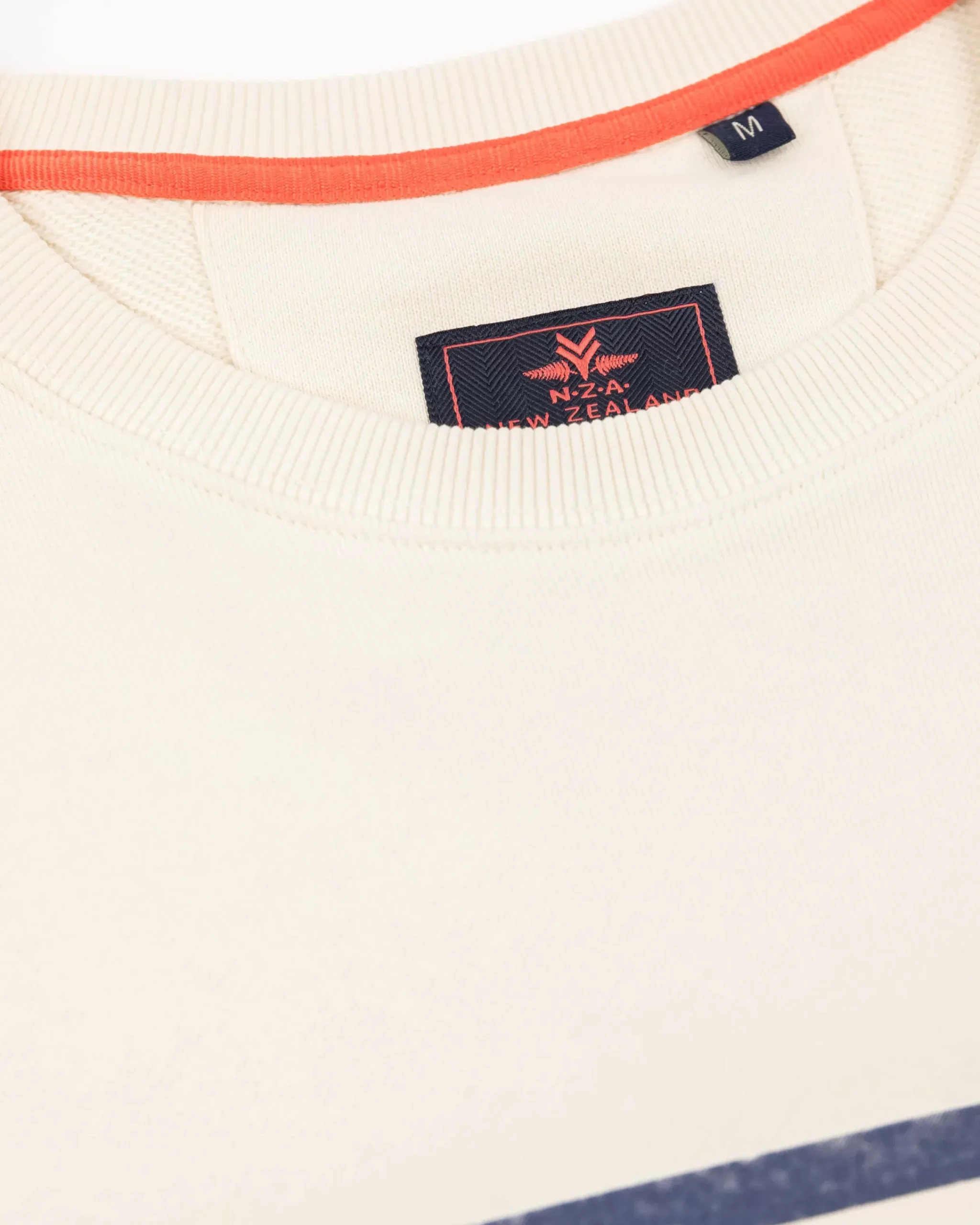 NZA New Zealand Auckland Sweats|Witte Sweater Met Blauwe Streep-Cream